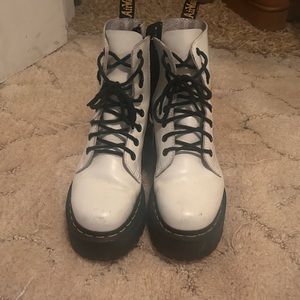 Doc Marten white platform boots size 5